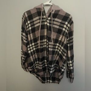 American Eagle medium hooded flannel